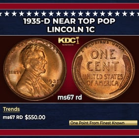 1935-d Lincoln Cent Near Top Pop 1c ms67 rd SEGS