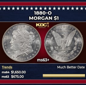 1880-o Morgan Dollar $1 ms63+ SEGS