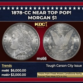 1878-cc Morgan Dollar Near Top Pop! $1 ms66 SEGS