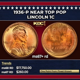 1936-p Lincoln Cent Near Top Pop 1c ms67+ rd SEGS