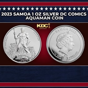 2023 Samoa 1 oz Silver DC Comics Aquaman Coin Round