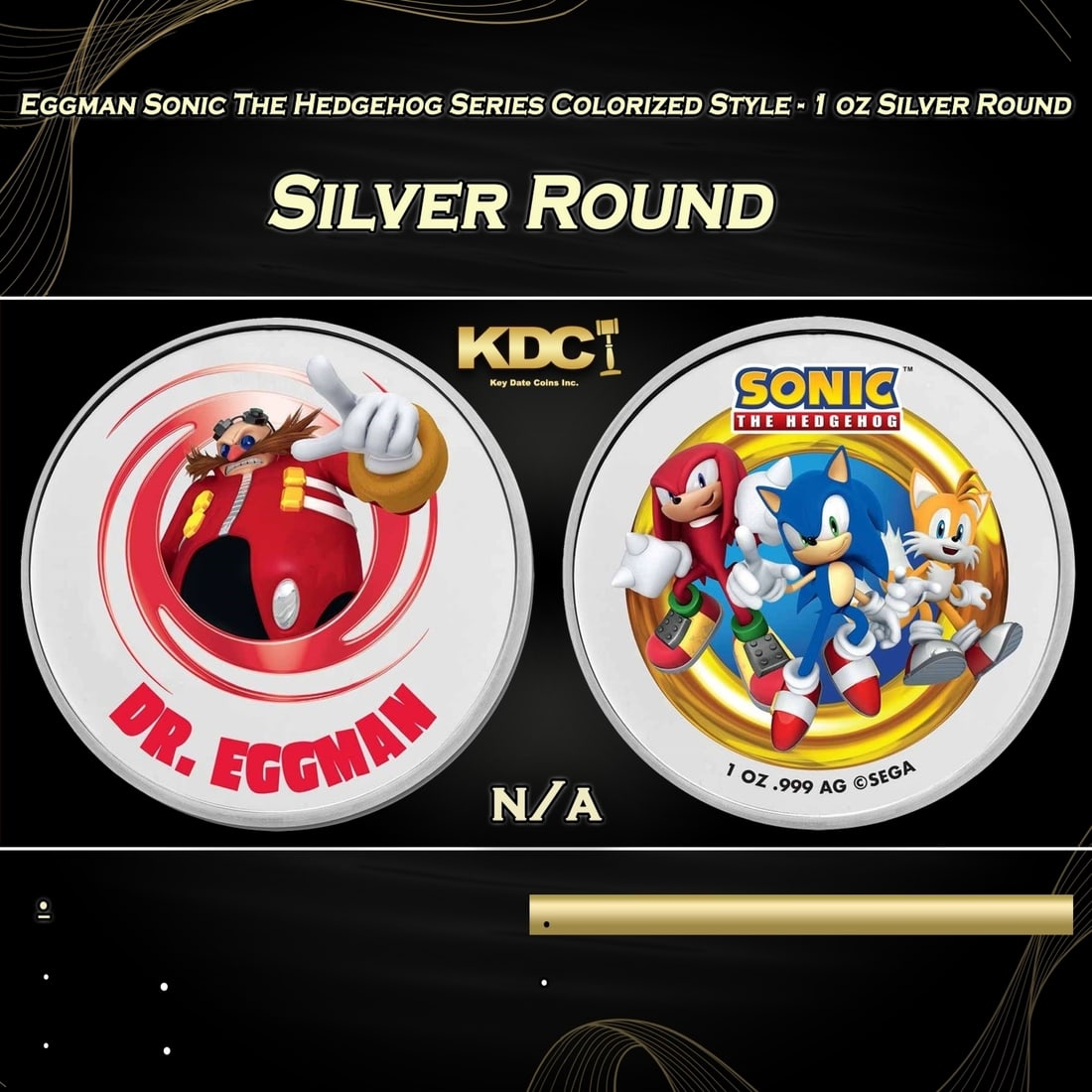 Eggman Sonic The Hedgehog Series Colorized Style - 1 oz Silver Round Round (1 of 3)