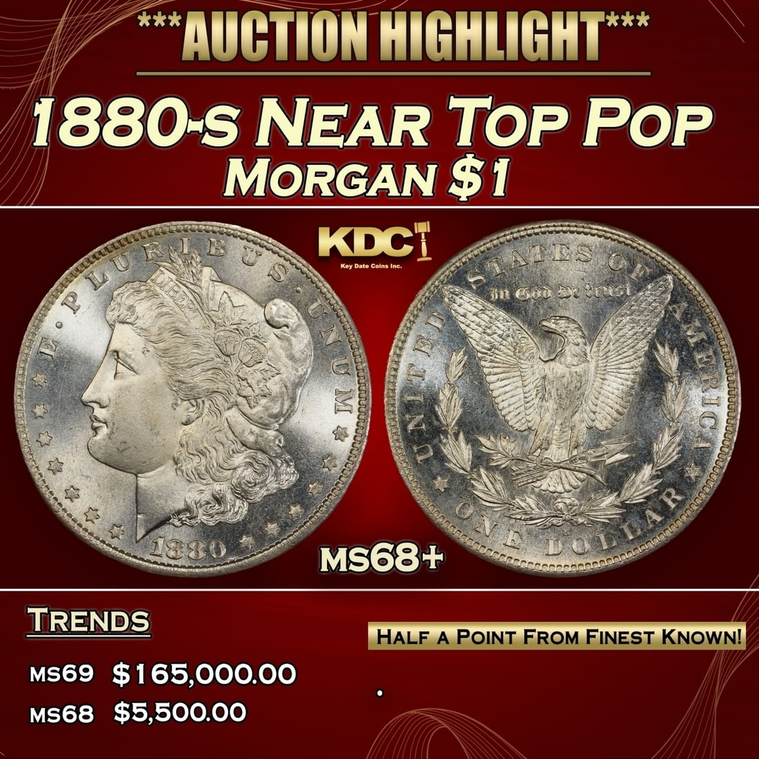 1880-s Morgan Dollar TOP POP! $1 ms68 DMPL SEGS (1 of 3)