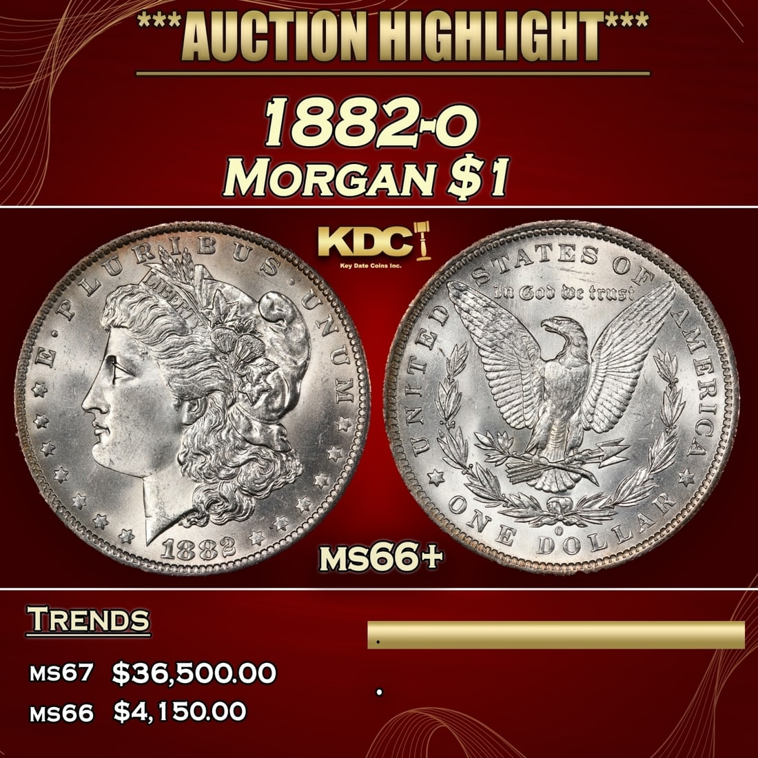 1882-o Morgan Dollar $1 ms66+ SEGS (1 of 3)