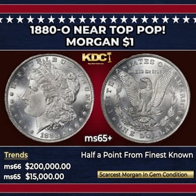 1880-o Morgan Dollar Near Top Pop! $1 ms65+ SEGS