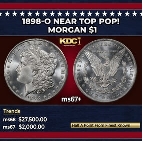 1898-o Morgan Dollar Near Top Pop! $1 ms67+ SEGS
