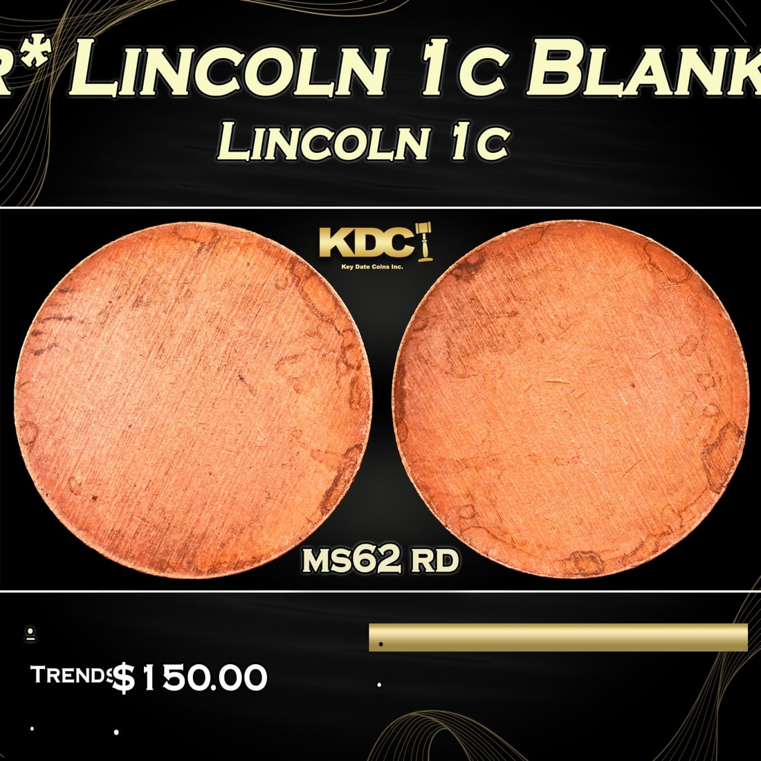 *Mint Error* Lincoln 1c Blank Planchet Lincoln Cent 1c Grades ms62 rd (1 of 3)