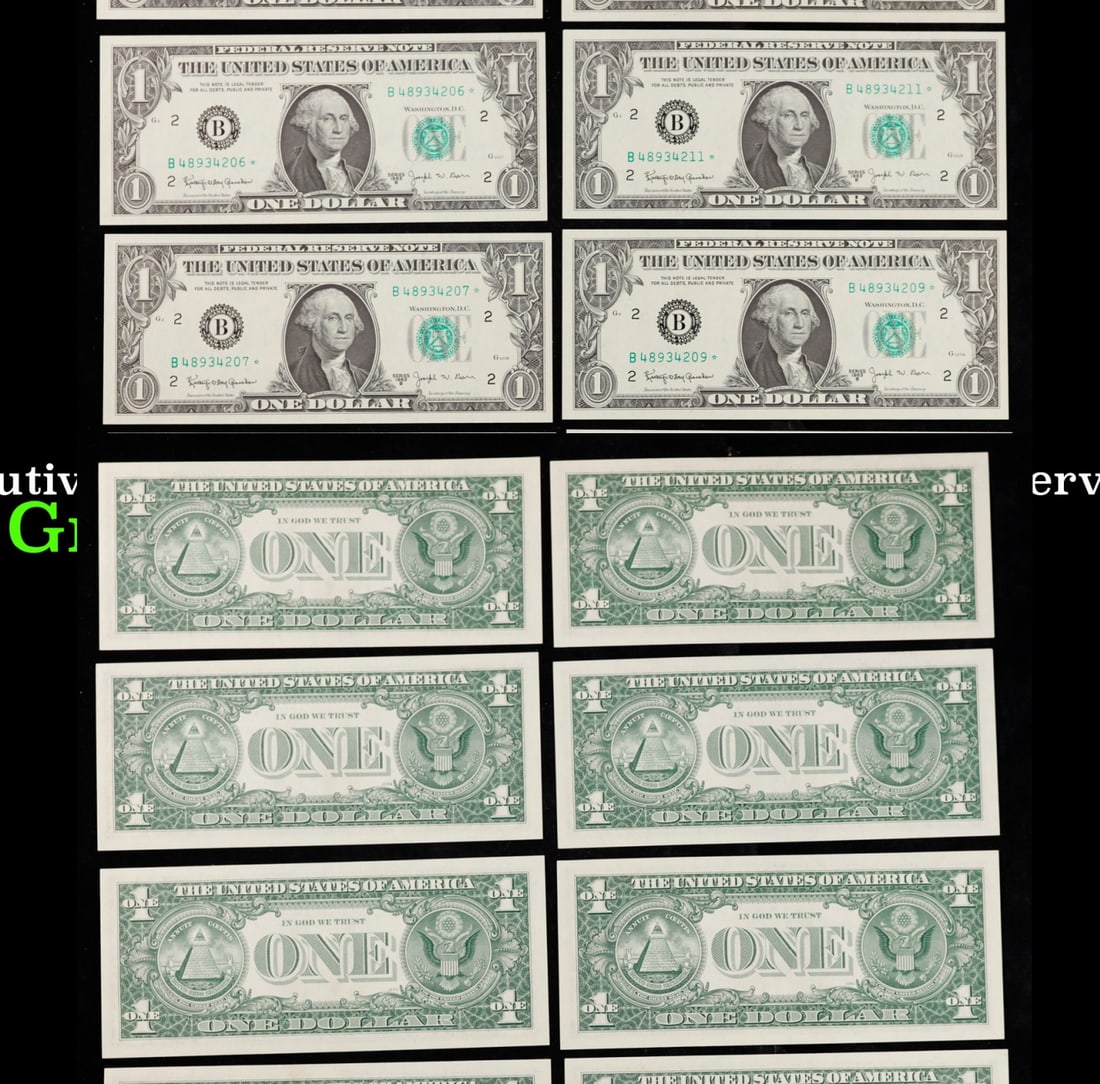 8 Consecutive CU **Star Note** 1963B $1 Federal Reserve Notes NY $1 Green Seal Federal Reserve Note (1 of 3)
