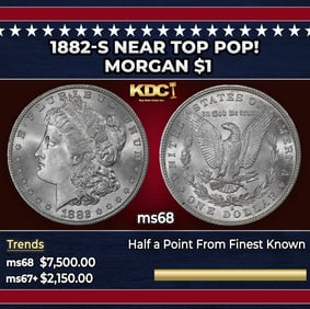 1882-s Morgan Dollar Near Top Pop! $1 ms68 SEGS