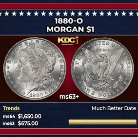 1880-o Morgan Dollar $1 ms63+ SEGS