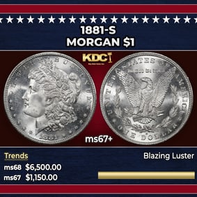 1881-s Morgan Dollar $1 ms67+ SEGS