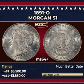1891-o Morgan Dollar $1 ms64+ SEGS