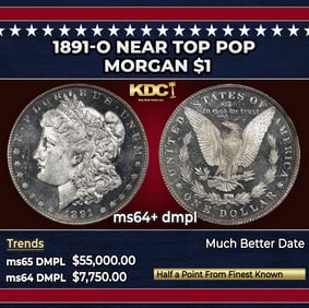 1891-o Morgan Dollar Near Top Pop $1 ms64+ dmpl SEGS