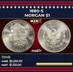 1880-s Morgan Dollar $1 ms67+ SEGS