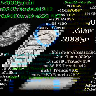 BU Shotgun Jefferson 5c roll, 2000-p 40 pcs Bank $2 Nickel Wrapper: BU Shotgun Jefferson 5c roll, 2000-p 40 pcs Bank $2 Nickel Wrapper.