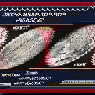 1922-s Peace Dollar Near Top Pop $1 ms66 SEGS: 1922-s Near Top Pop Peace Dollar $1 ms66 SEGS.