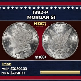1882-p Morgan Dollar $1 ms66+ SEGS