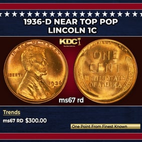 1936-d Lincoln Cent Near Top Pop 1c ms67 rd SEGS