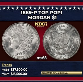 1889-p Morgan Dollar TOP POP! $1 ms68 SEGS