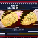 1913-p Gold Indian Half Eagle $5 ms64 USCG