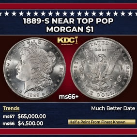 1889-s Morgan Dollar Near Top Pop $1 ms66+ SEGS