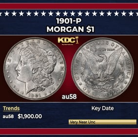 1901-p Morgan Dollar $1 au58 SEGS