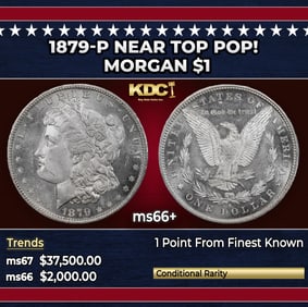 1879-p Morgan Dollar Near Top Pop! $1 ms66+ SEGS