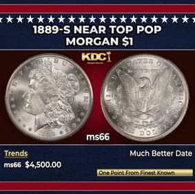 1889-s Morgan Dollar Near Top Pop $1 ms66 SEGS