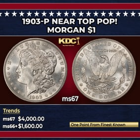 1903-p Morgan Dollar Near Top Pop! $1 ms67 SEGS
