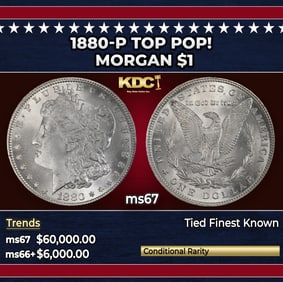 1880-p Morgan Dollar TOP POP! $1 ms67 SEGS
