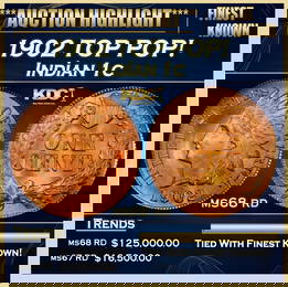 1902 Indian Cent TOP POP! 1c ms68 rd SEGS