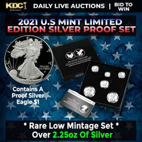 RARE 2021 United States Mint Limited Edition Silver Proof Set 6 coins, Over 2oz Of Silver low