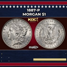 1887-p Morgan Dollar $1 Grades ms62+