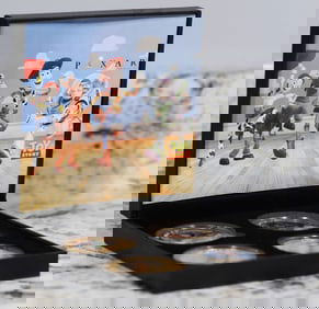 4 Coin Toy Story 2 Gold Plated Round Collection In Custom Box W/ Special Backer card