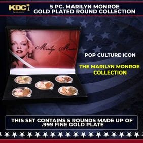 5 Coin Marilyn Monroe Gold Plated Round Collection