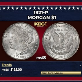 1921-p Morgan Dollar $1 Grades ms65
