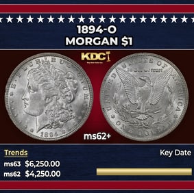 1894-o Morgan Dollar $1 ms62+ USCG