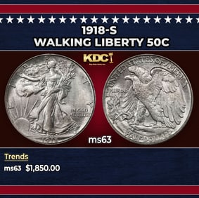 1918-s Walking Liberty Half Dollar 50c ms63 USCG