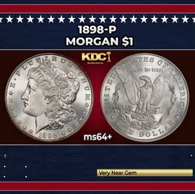 1898-p Morgan Dollar $1 Grades ms64+