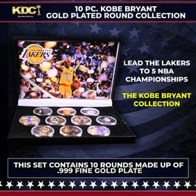 10 Coin Kobe Bryant Remembrance Gold Plated Round Collection