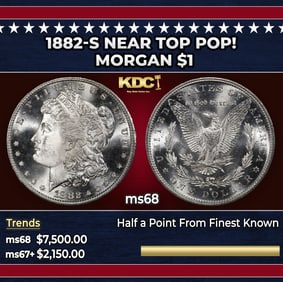 1882-s Morgan Dollar Near Top Pop! $1 ms68 SEGS