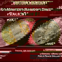 PCGS 1923-d Peace Dollar Monster Rainbow Toned $1 ms63 PCGS