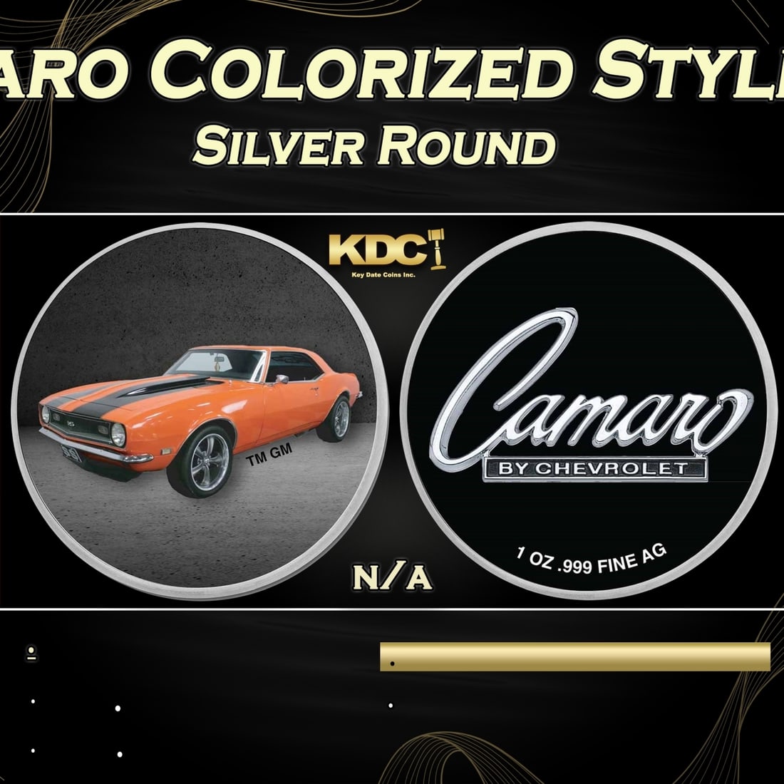 1966 Chevrolet Camaro Colorized Style - 1 oz Silver Round Round (1 of 3)