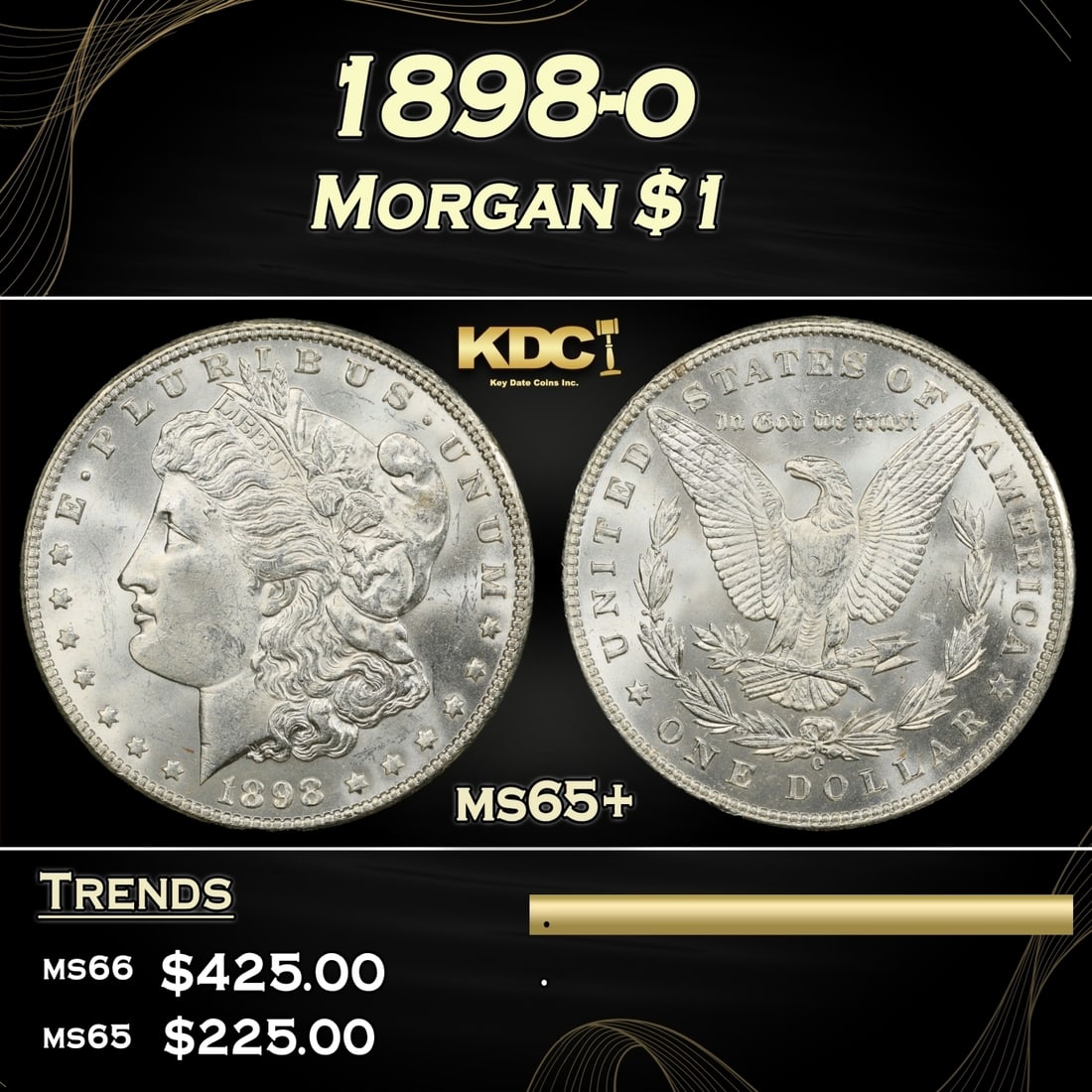 1898-o Morgan Dollar $1 Grades ms65+: 1898-o Morgan Dollar $1 Grades ms65+.