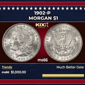 1902-p Morgan Dollar $1 ms66 SEGS