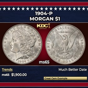 1904-p Morgan Dollar $1 ms65 SEGS