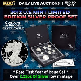 ***RARE First Year Of Issue 2012 United States Mint Limited Edition Silver Proof Set 8 coins, Over