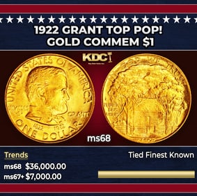 1922 Grant Gold Commem Dollar TOP POP! 1 ms68 SEGS