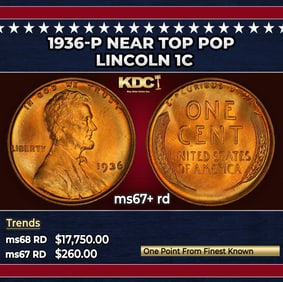1936-p Lincoln Cent Near Top Pop 1c ms67+ rd SEGS