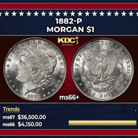 1882-p Morgan Dollar $1 ms66+ SEGS